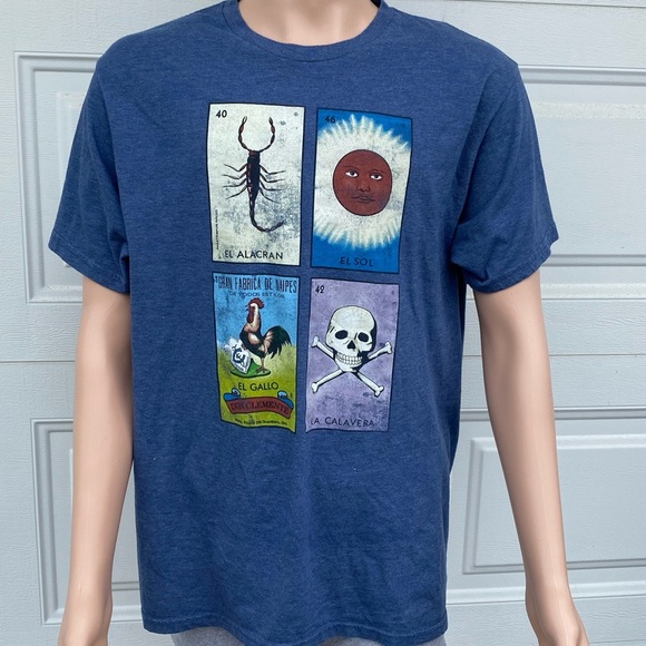 Men's Blue Graphic T-Shirt - Picture 2 of 4